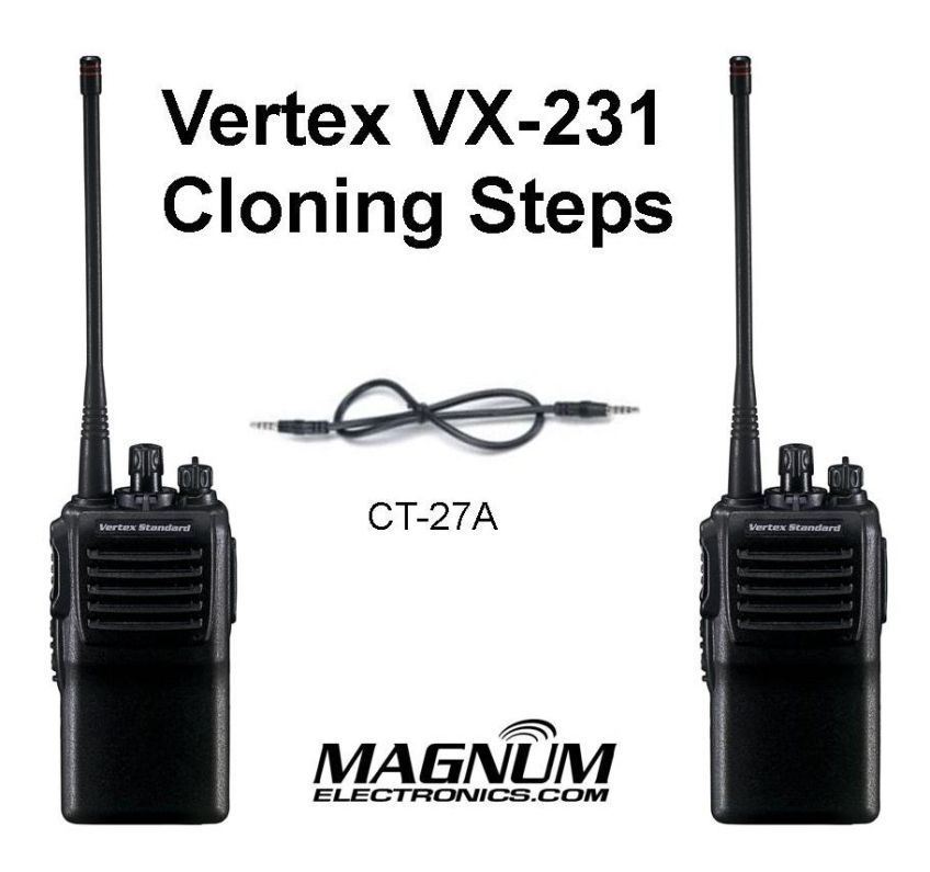 Vertex VX-231 Radios with CT27A Cloning Cable