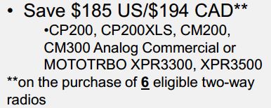Motorola CP200 Rebate