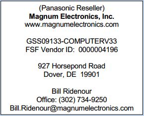 Delaware WSCA Panasonic Info