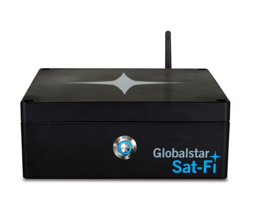 Front view of Sat-Fi with WiFi Antenna